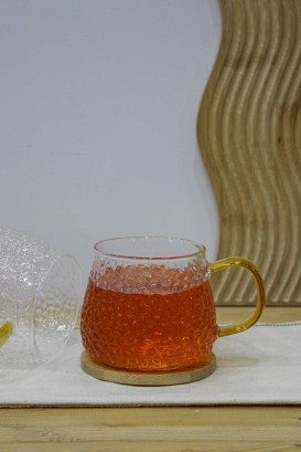 لیوان پیرکس برفی تپل دسته طلایی